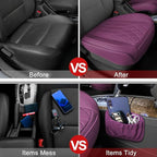 2 Pack Leather Front Car Seat Cover Bottom Car Seat, Universal Anti-Slip Driver Car Seat Protectors with Storage Pocket, Wate