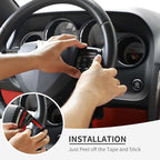 Linskip Steering Wheel Trim Compatible with Dodge Journey 2013-2022 & Charger/Challenger/Durango/Dart 2009-2014, Journey Steering Wheel Cover, Journey Interior Accessories 3Pcs(Black)