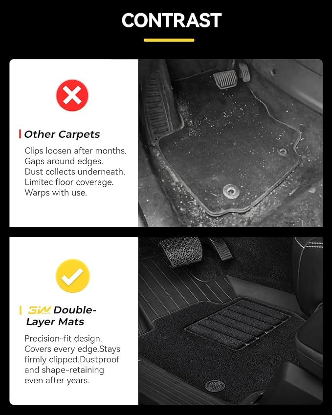 3W Floor Mats(with Carpets) & Cargo Liner Fit for Honda Odyssey 2026 2025-2018, TPE All Weather Waterproof Custom Fit Floor Liners Carpet and Truck Car Liners for Honda Odyssey 1-3 Rows, Black