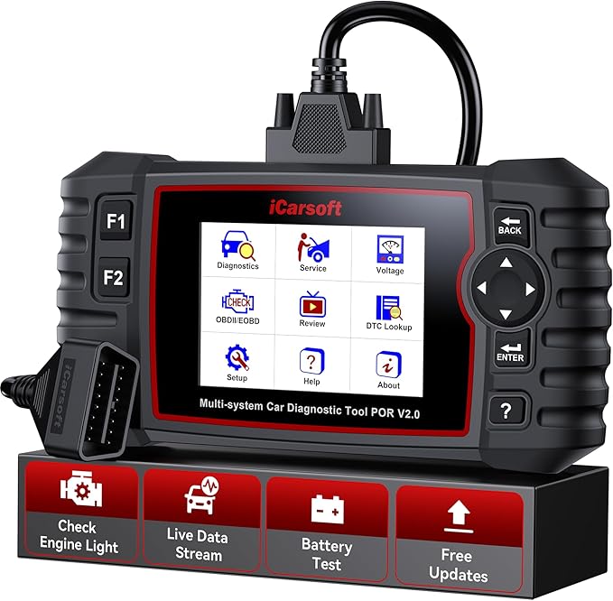 OBD2 Scanner Diagnostic Tool for Porsche/Cayenne, iCarsoft POR V2.0 Code Reader Battery Registration for Porsche, All System