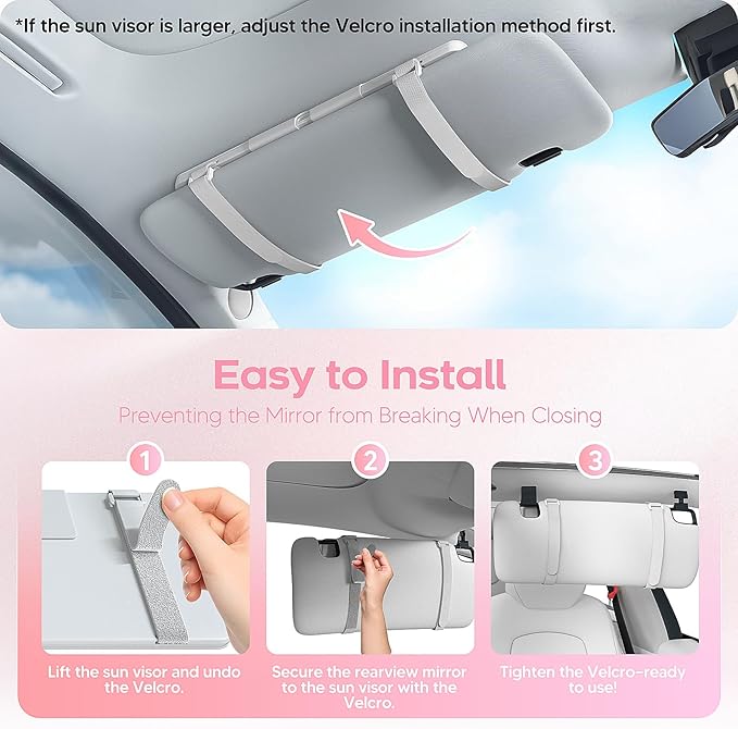 78 Smart LED Light Makeup Mirror Vanity for Car Sun Visor - Anti-reflective Rechargeable Dimmable - 3 Light Modes Sun Visor Mirror with Cover for Gift Women Girl Work Travel Trip Outdoor Dressing