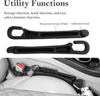 Car Seat Gap Filler 2 Pack with Organizer Hook, Car Seat Gap Plug Fills Gap Between Seat & Console Prevent Small Items & Tools from Falling Seat Side Gap Fits Cars, SUVs, Trucks & Sedans