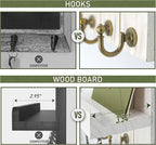 Rebee Vision Key Holder for Wall - Decorative Mail Organizer Wall Mount with 5 Key Hooks for Modern Farmhouse Apartment Essen