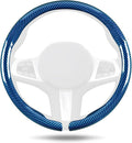 Aimato Car Steering Wheel Cover Carbon Fiber, Ultra-Thin Car Steering Wheel Cover,Comfortable & Breathable Microfiber,Universal Fit for Most Cars, Bright Blue