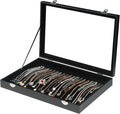 Coward 20 Hooks Necklace Organizer Jewelry Box, Dustproof Necklace Display Holder Case, Black Velvet Necklace Display Tray Ca