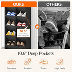 Lifewit 10 Tier Over the Door Shoe Organizer with 19 Large Deep Pockets, Fabric Hanging Shoes Shelf for Closet, Dorm Storage,