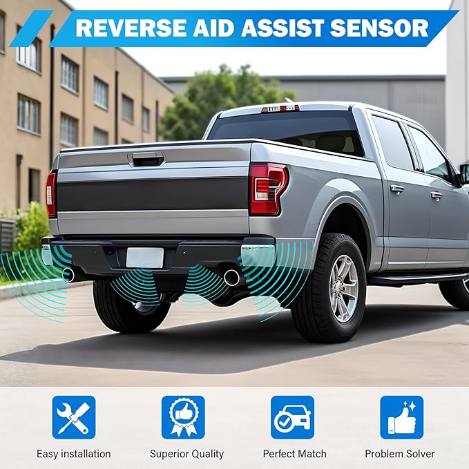 Yikesai 4X Backup & Reverse Sensor Kit, Rear Parking Assist Sensor Compatible with Ford F150 F250 F350 E150 E250 Escape Explo