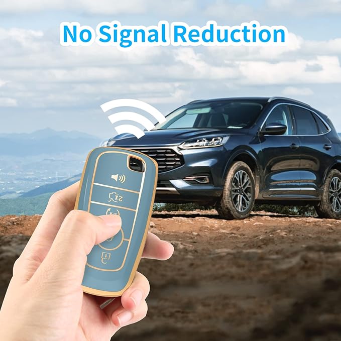 For Ford Key Fob Cover with Keychain, Soft TPU Key Case Shell Full Protection for Ford Explorer Fusion Escape Edge Expedition
