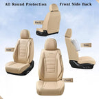 Coverado Front and Back Seat Covers for Cars, Nappa Leather Car Seat Covers, Automotive Seat Covers for Trucks, 5 Seats Water