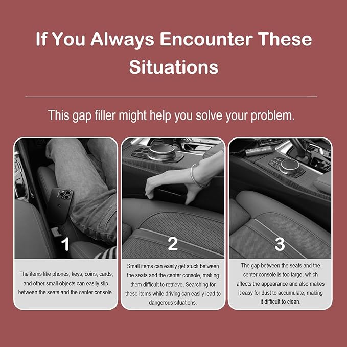 Car Seat Gap Filler, Auto Seat Gap Organizer Dual Storage Slot with Phone Holder, Universal Car Seat Catcher Accessories Plug Strip Fit Car SUV Truck, Fill the Space in Between Seat and Console, Red