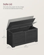 VASAGLE Storage Chest, Storage Bench with 2 Safety Hinges, Farmhouse Style, 15.7 x 39.4 x 18.1 Inches, for Entryway, Bedroom,