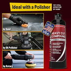 Carfidant Heavy Cut Compound – Professional Car Scratch Remover for Deep Scratches, Sanding Marks & Oxidation – Cutting Polish for DA & Rotary Machines – Auto Paint Correction – 16 oz