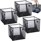 SOUJOY 4 Pack Popup Laundry Hamper, Collapsible Mesh Laundry Baskets with Handles, Foldable Clothes Hamper, Easy to Open, Por