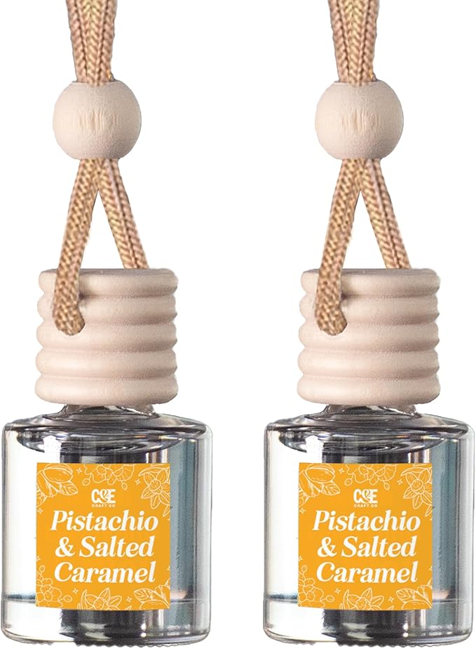 C&E Craft Co Hanging Car Air Freshener Diffuser 2 Pack, Long Lasting Fragrance Oil Car Freshener, Glass Bottle Auto Air Fresh