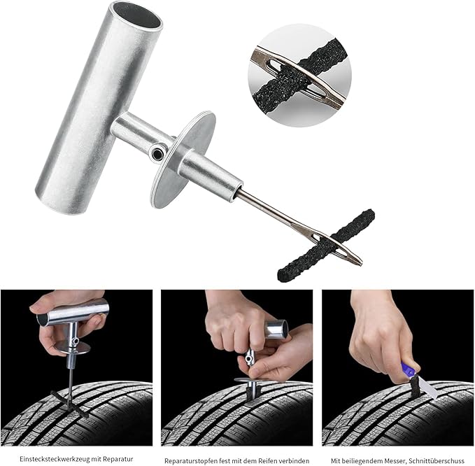 AUTOWN Tire Repair Kit - 68pcs Heavy Duty Tire Plug Kit, Universal Tire Repair Tools to Fix Punctures and Plug Flats Patch Ki