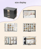 BOOVO Jewelry Boxes for Women, 5 Layer Jewelry Organizer with Necklace Hanger and Drawers, Large Jewelry Box for Earrings, Ne