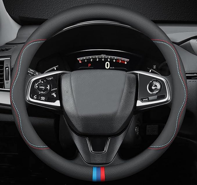 Car Steering Wheel Cover Compatible with Honda Passport 2025 2024 2000-2023 Year, Breathable Premium Leather, Anti-Slip Design, C-Style