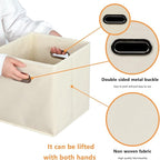 Yunkeeeper storage bins Cubes, Fabric Cube Organizer with Handle, Foldable Cube Bins for Cloth or Accessary Storage, 11x11x11