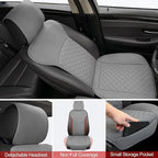 2 Pack Leather Front Seat Covers, Universal Sideless Car Seat Protectors, Waterproof Automotive Seat Cover for Most Cars Truc
