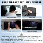 XCBYT Side Window Sunshade for Tesla Model Y 2020–2024 | Rear & Front Static Cling Side Window Covers, Semi-Transparent Privacy & UV Protection | Not for 2025–2026 Model Y Juniper