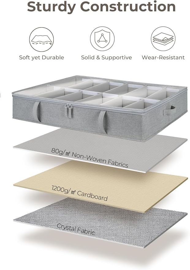 Under Bed Shoe Storage Organizer with Under Bed Storage Bins