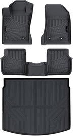 All Weather Floor Mat & Cargo Mat Fit for Jeep Compass 2026 2025 2024 2023 2022 2021 2020 2019 2018 2017 TPE Rubber Liners Compass Accessories All Season Guard Odorless Anti-Slip Liner Black