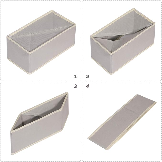 DIOMMELL Set of 6 Foldable Cloth Storage Box Closet Dresser Drawer Organizer Fabric Baskets Bins Containers Divider for Cloth