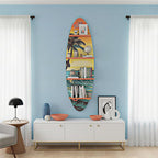 Creative Surfboard Wall Shelf for Wall Decor & Storage, Vertical Floating Shelf, Decorative Beach Style Lack Wall Shelves