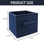 EBIGIC Small Storage Bins,Collapsible Fabric Storage Organizer 9.0"x7.5"x7.5" 6 Pack,Mini Storage Box,fit for closet, living 