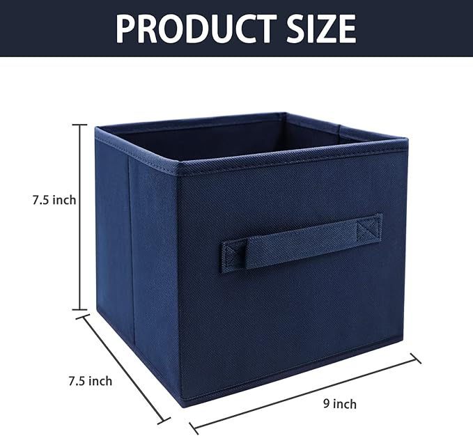 EBIGIC Small Storage Bins,Collapsible Fabric Storage Organizer 9.0"x7.5"x7.5" 6 Pack,Mini Storage Box,fit for closet, living 