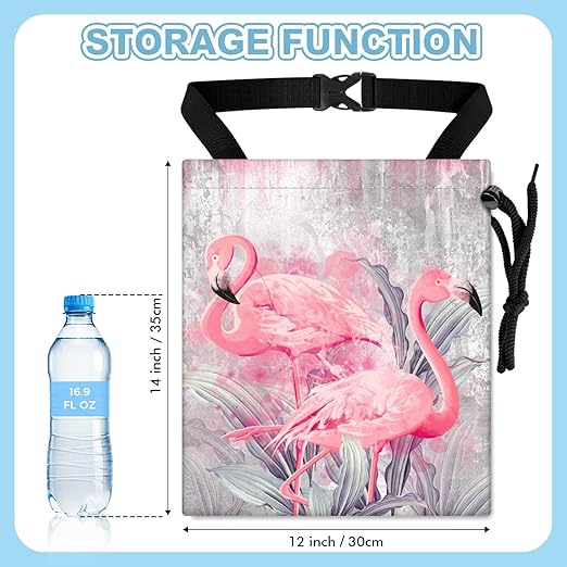 Flamingos Car Trash Bag - Waterproof Car Trash Bag Hanging Leakproof Car Garbage Bag - Washable Reusable Trash Bag for Car Interior Hanging Organizer Storage Vehicle Travelling Camping