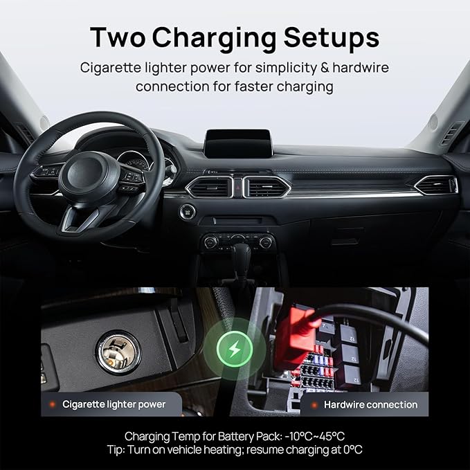 70mai Dash Cam Battery Pack BL96NNX, 96Wh LiFePO4 Backup Power, Up to 30-Hour Parking Mode, Low Voltage Protection, 11.2-30V 