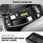 3PCS Center Console Organizers Compatible with 2021-2024 Ford Bronco Sport CX430 Dash Storage Tray and Armrest Storage Box Armrest Hidden Tray Interior Accessories