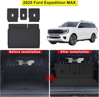 Cargo Liner for 2025 Ford Expedition Max & Lincoln Navigator L - All - Weather Back Seat Cover and Trunk Cargo Mat, Expedition Accessories (Backrest + Trunk Mat, Max/L Only)