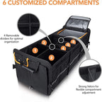 HEYTRIP Large Trunk Organizer With Built-in Leakproof Cooler Bag, 2 Tie-Down Straps, 4 Removable Dividers, Foldable Cover, Buil