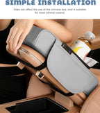 Car Armrest Storage Box,Car Accessories Console Organizers and Storage,Universal Waterproof Leather Console Cover with Cup Holder and Phone Holder,Suitable for Most Cars (Normal, Gray)
