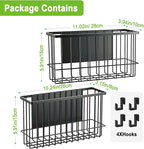 Funvalley Surperfect Magnetic Wire Mesh Storage Baskets, Black Steel Wall Mount Organizers, 2-Pack Large and Medium, Modern I