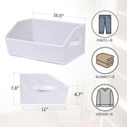 Homsorout Fabric Bins for Organization - Trapezoid Storage Cubes, Large Baskets for Storage, 6 Pack Shelf Baskets, Closet Org