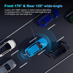 Dash Cam Front and Rear with 64GB SD Card, 4K Dash Camera for Cars with APP, 5G WiFi Car Camera, Built-in G-Sensor, 170° Wide