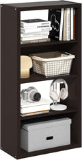 Furinno Viola Book Shelf, 4-Tier Bookshelf, Extra Thick Frame Bookcase with Open Shelf, Open Back Design, 11.3" x 23.2" x 45.