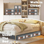 GhvyenntteS 6 Pack Bed Sheet Organizers and Storage, Sturdy Bed Sheet Organizer with Zipper and Handle, Foldable Linen Closet