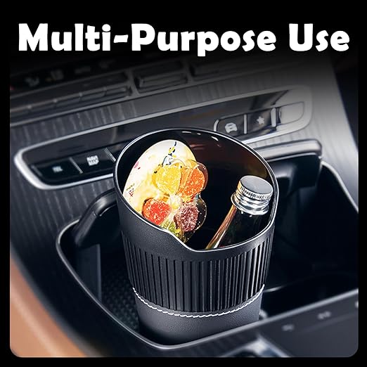 Leakproof Car Trash Can,Mini Car Trash Bin for SUV and Truck,Small Cars Garbage Can,Waterproof Automotive TrashCan for Vehicle,Home,Office,Multipurpose,Easy to Clean (Black Hook)