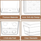 7Pack Desk Drawer Organizers, 6"*9" makeup acrylic drawer organizer trays for vanity, bathroom, office, nightstand, junk for 