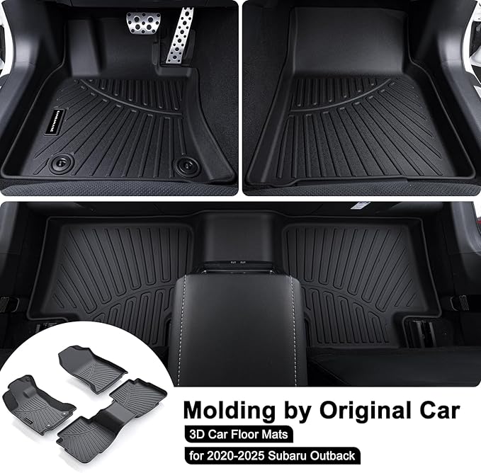 TPE Floor Mats for 2020-2025 Subaru Legacy & Outback All Weather Car Floor Liners Fit 2020-2025 Subaru Legacy & Outback Accessories Black