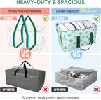 BALEINE 2-Pack Oversized Moving Bags with Reinforced Handles, Heavy-Duty Storage Tote for Clothes, Moving Supplies (Clover, 2