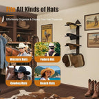 Cowboy Hat Rack -Cowboy hat holder for wall With Heavy- Organize and Display Your Hats with Ease, Wall Mounted Hat Hanger Wes