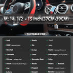 Xizopucy Black and Red Steering Wheel Cover Microfiber Leather Sporty Car Accessories for Men and Women,Breathable Non-Slip U