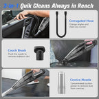 Handheld Vacuum Cordless Rechargeable with LED Light, Car Vacuum Portable Cordless, Hand Vacuum Cleaner Car Seats, Home, Quic
