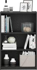 Furinno Jaya Book Shelf, 3-Tier Bookshelf, Standing Bookcase with Adjustable Shelves, 9.5 x 24.5 x 40.3, for Living Room, Bed