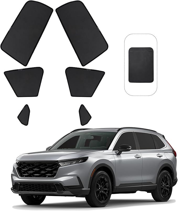 Front Side Half Window Shade Foldable Custom Fit for Honda RV3/4/5/6 2023-2026 Car Window Shades for Side Window Sun Shade UV Protection Heat Insulation for Camping Sleeping 6PCS